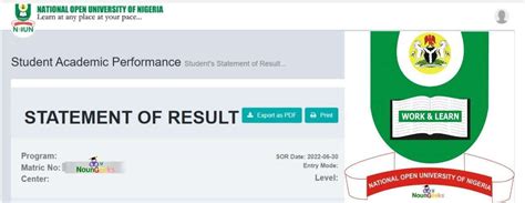 certificate noun statement of result|How to check NOUN Statement of Result .